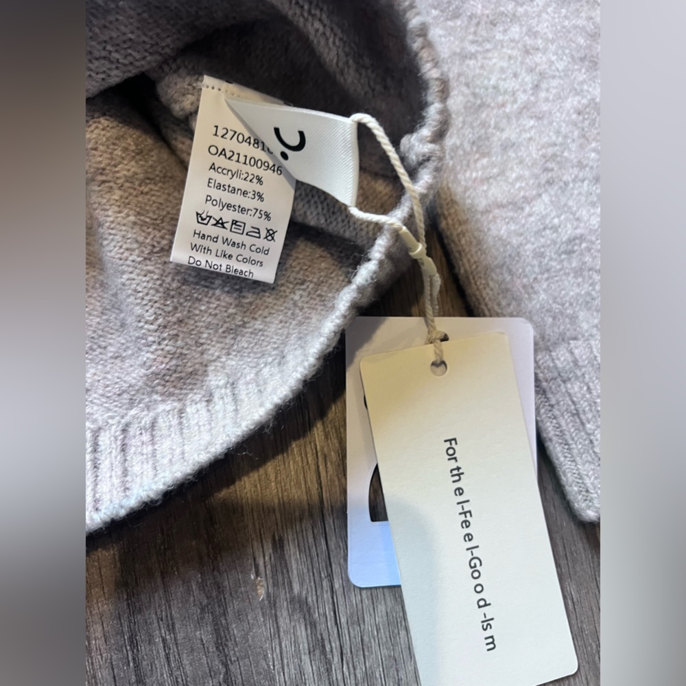 Cozy Warm oatmeal beige soft cozy  Sweater Womens Large - Picture 5 of 6